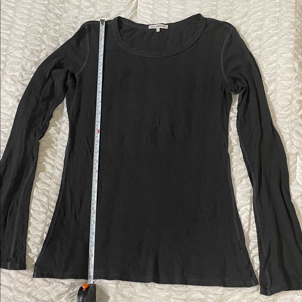 🌟James Perse Charcoal Ribbed Long Sleeve Shirt